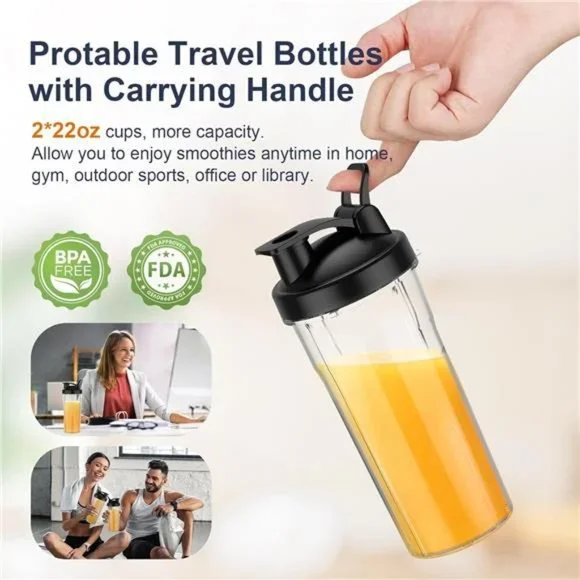900W KOIOS Smoothie Blender, Personal Blender 22 oz Portable Blender Bottles